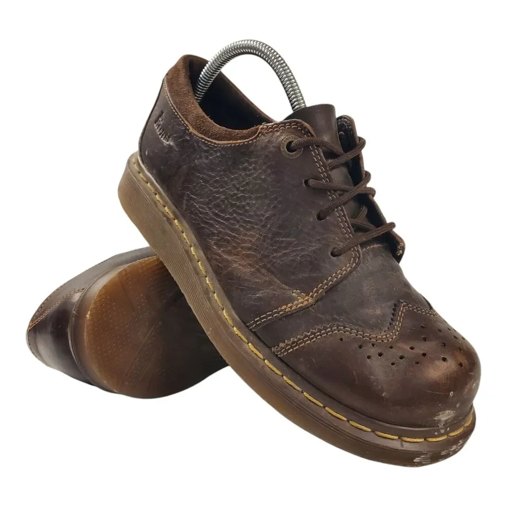 DR MARTENS Shoes Womens Size US 10 Brown Oxford 4-Eye Wingtip Platform 11484